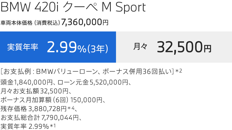 4 COUPE 支払例