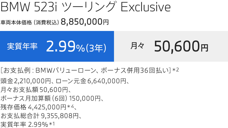 5 TOURING　支払例